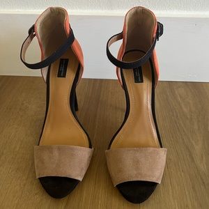 Zara suede heels shoes size 6.5 EU36